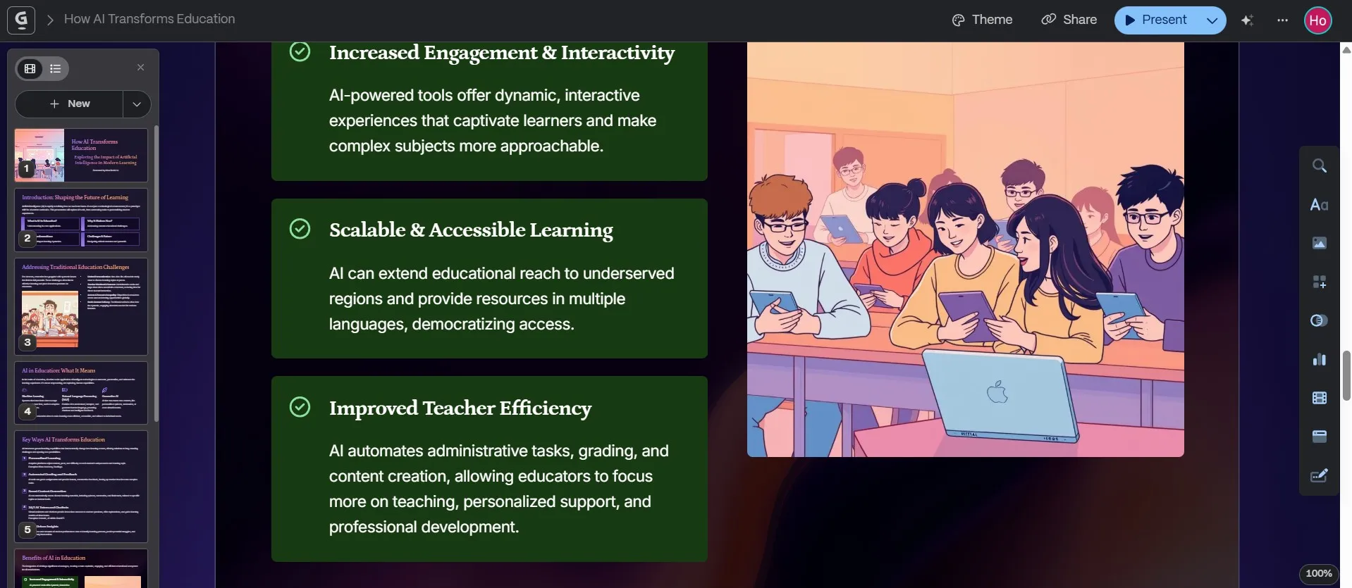 Slide with additional benefit.