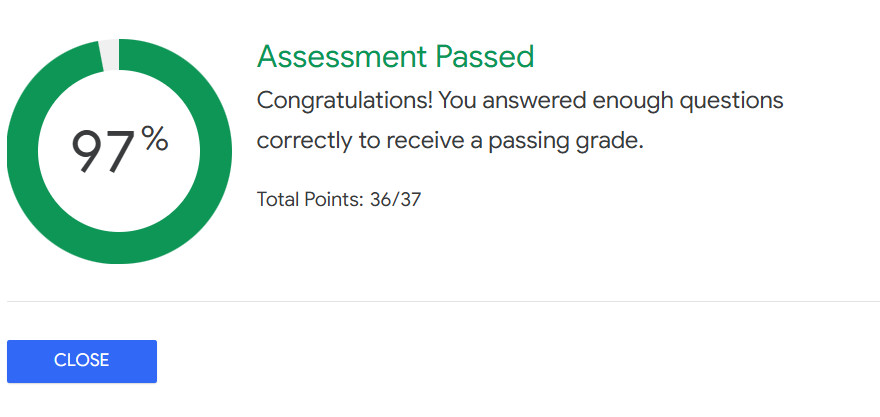 Assessment Passed.