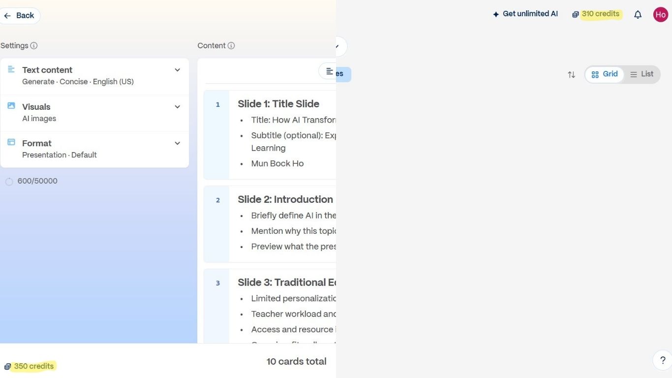 Credits used to create slides.