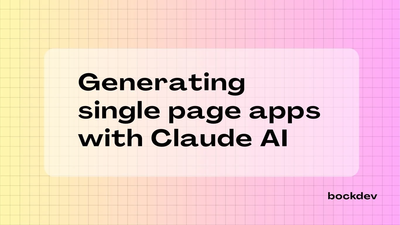 Generating Single Page Apps with Claude AI