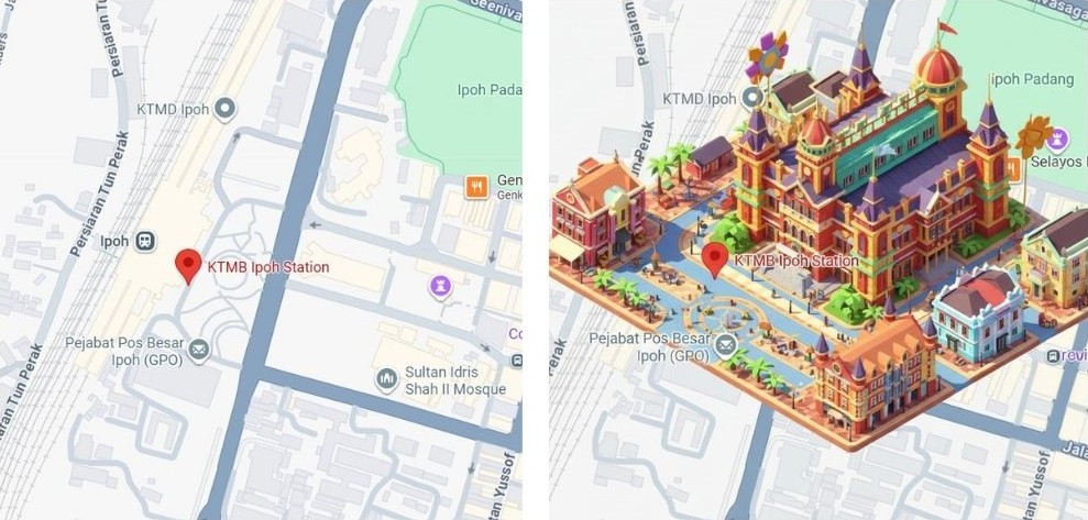 Google Landmark to 3D Illustration.