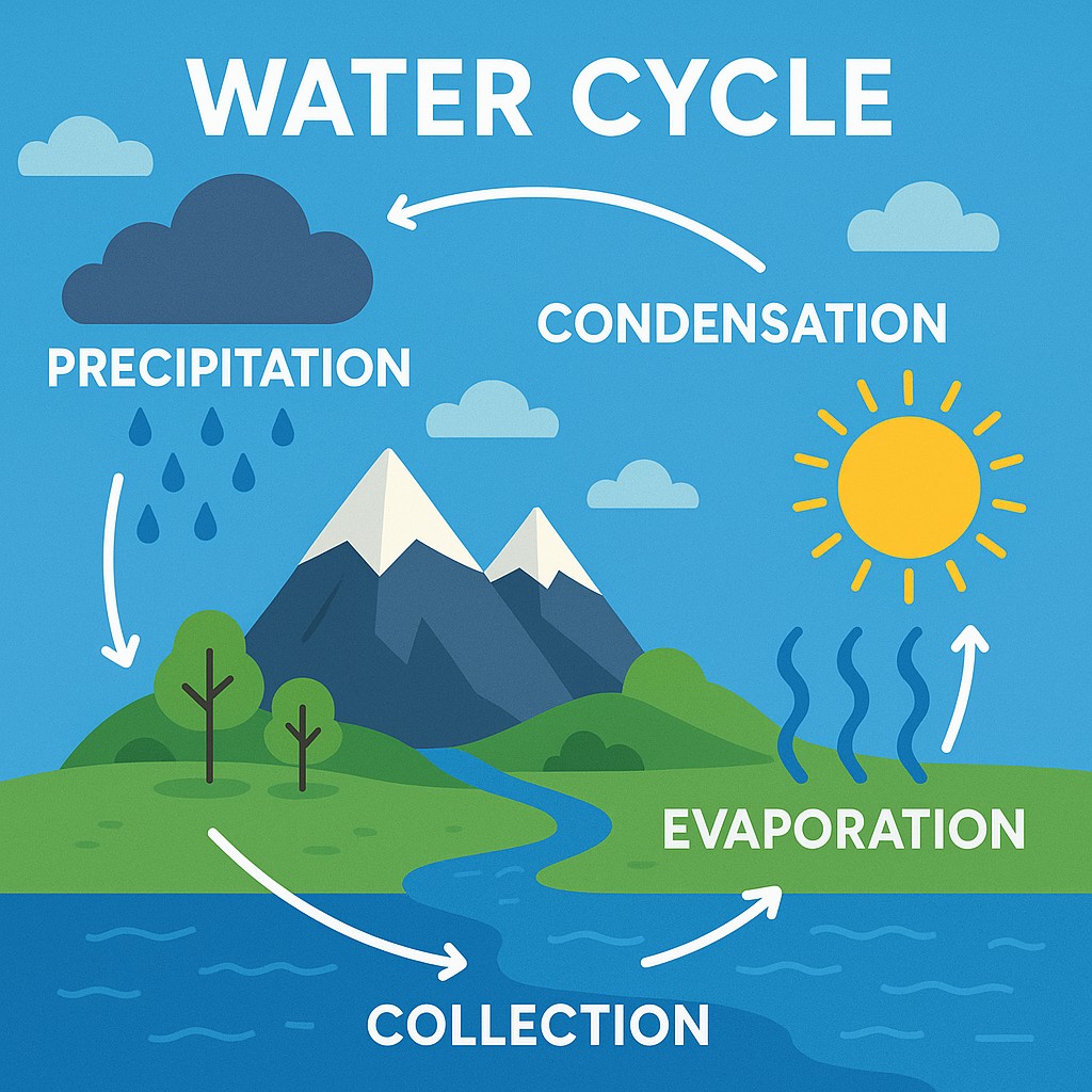 Water Cycle Illustration.