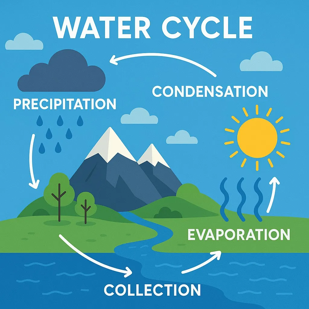 Water Cycle Illustration.