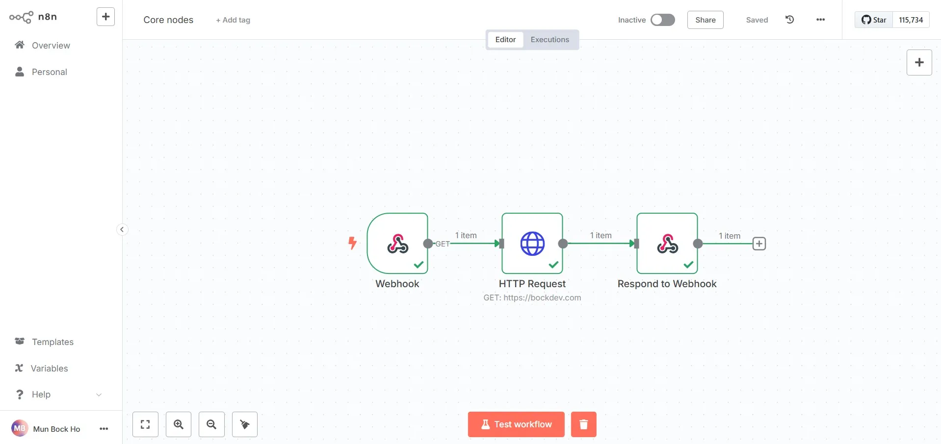 Main workflow of core nodes.