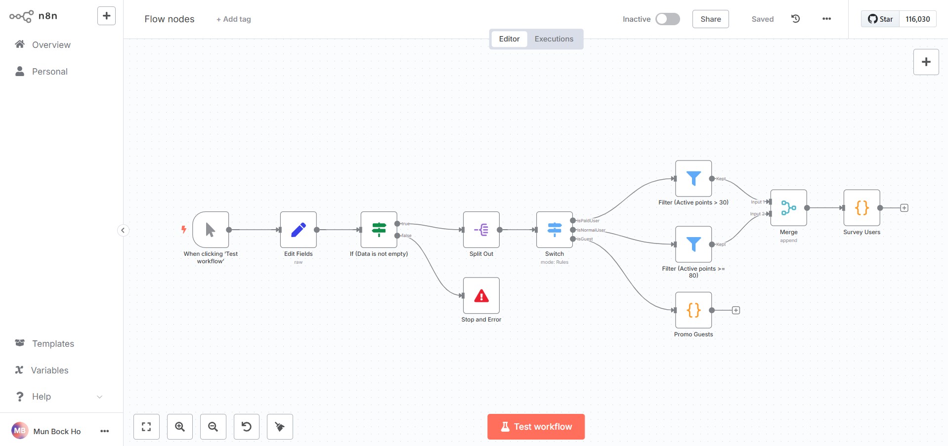 Overview of flow nodes.