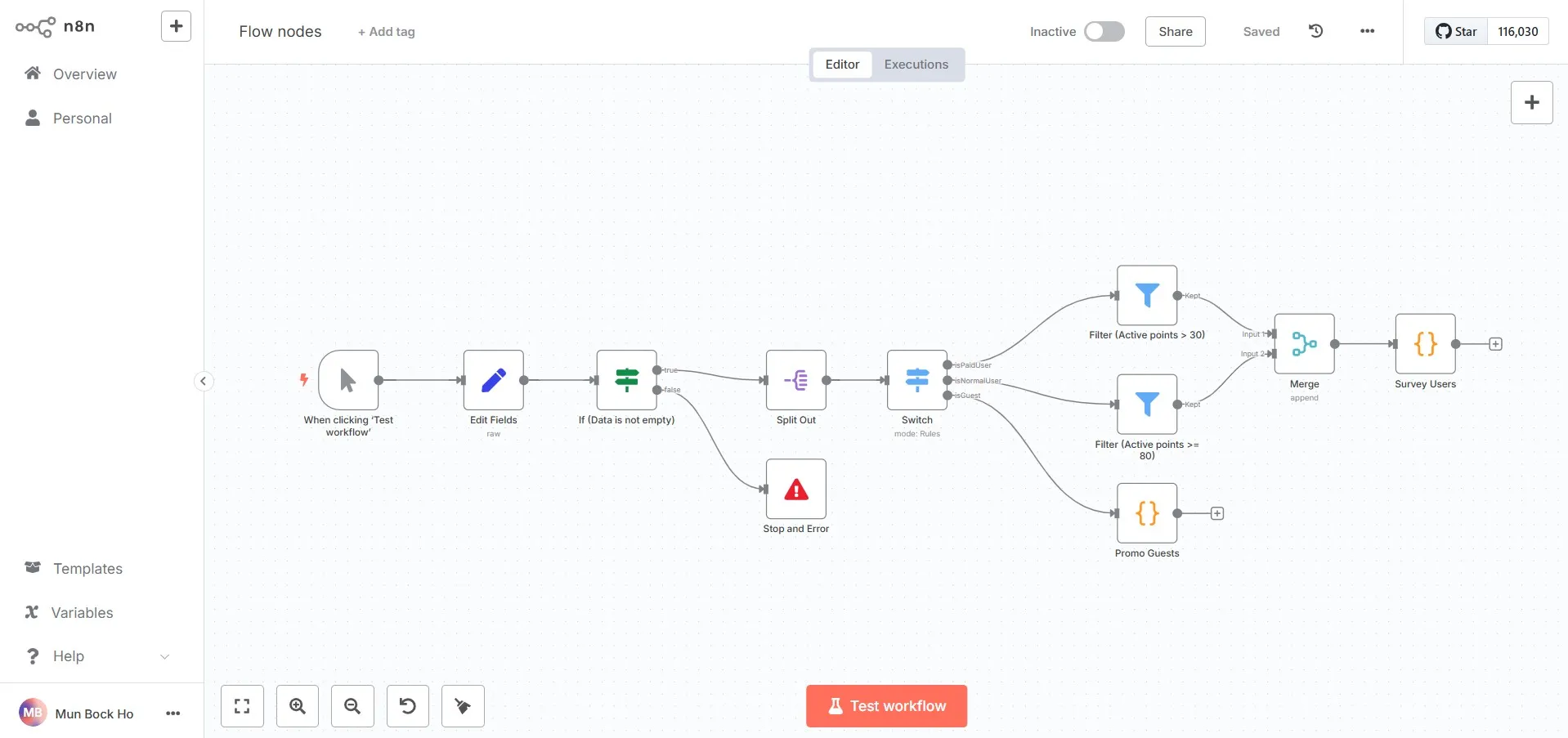 Overview of flow nodes.
