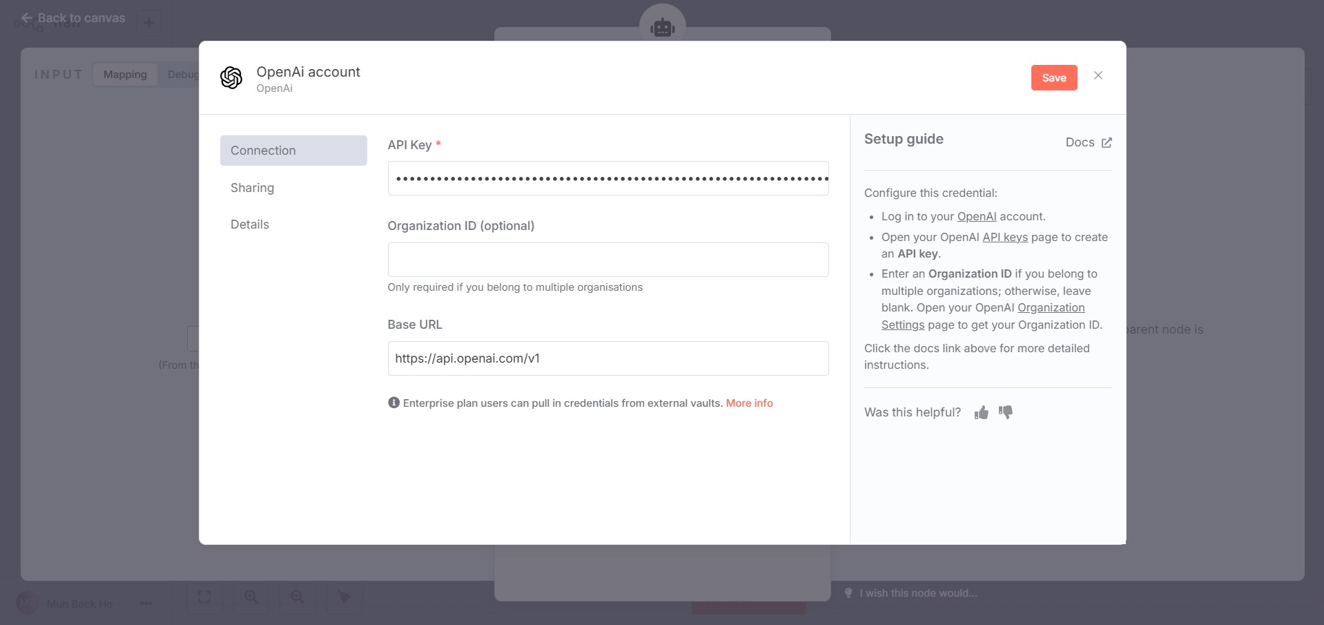 OpenAI API key.