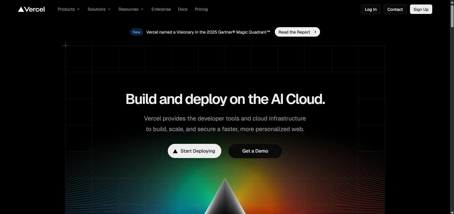 Vercel's landing page.