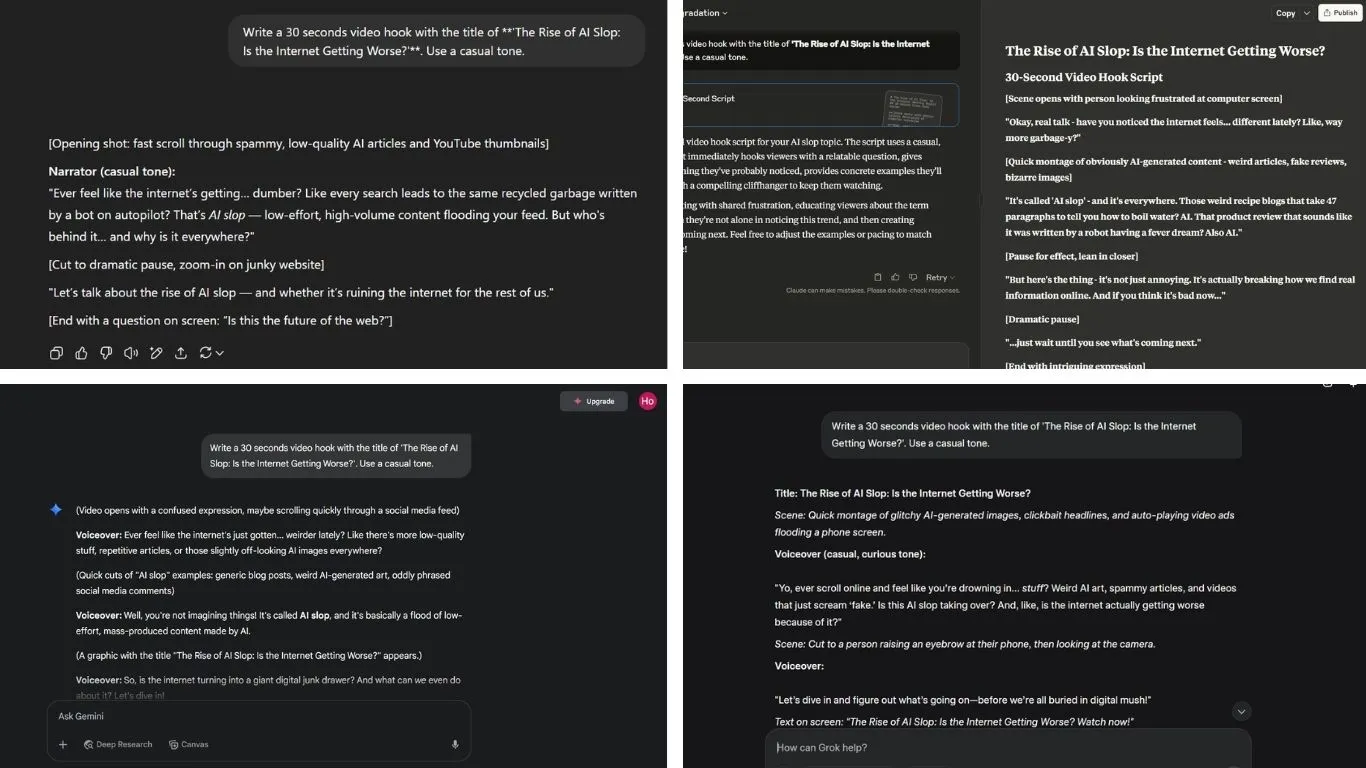 Video hook scripts.